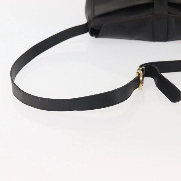 Christian Dior Honeycomb Canvas Shoulder Bag PVC Black Gold Auth SW1569 - Picture 7 of 16